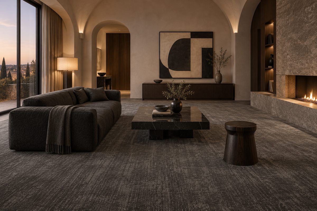 Plain · Tip-shear in Graphite rug by ligea, visualisation for the trend Texture