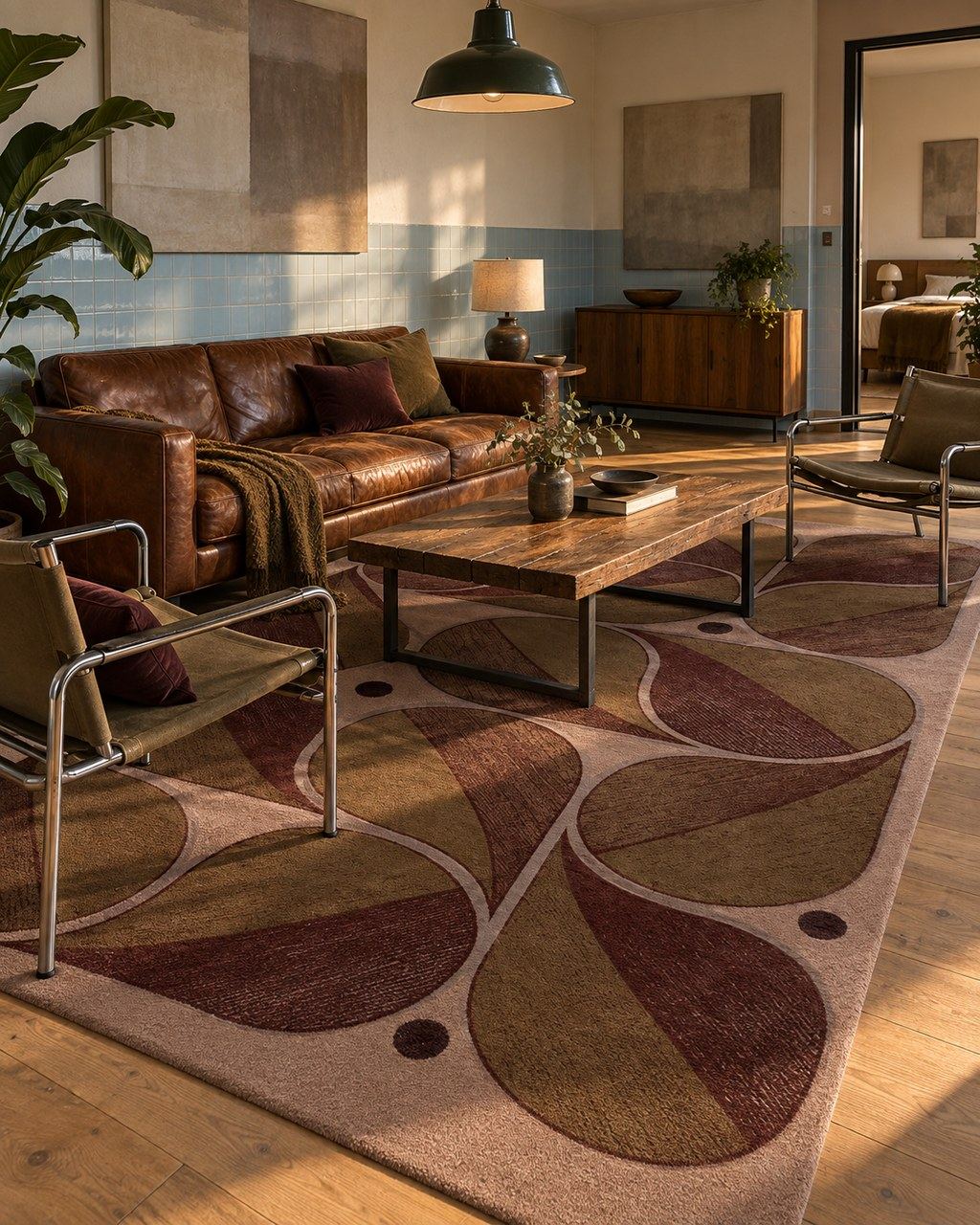 Seedpod rug by ligea in Brick, suite visualisation