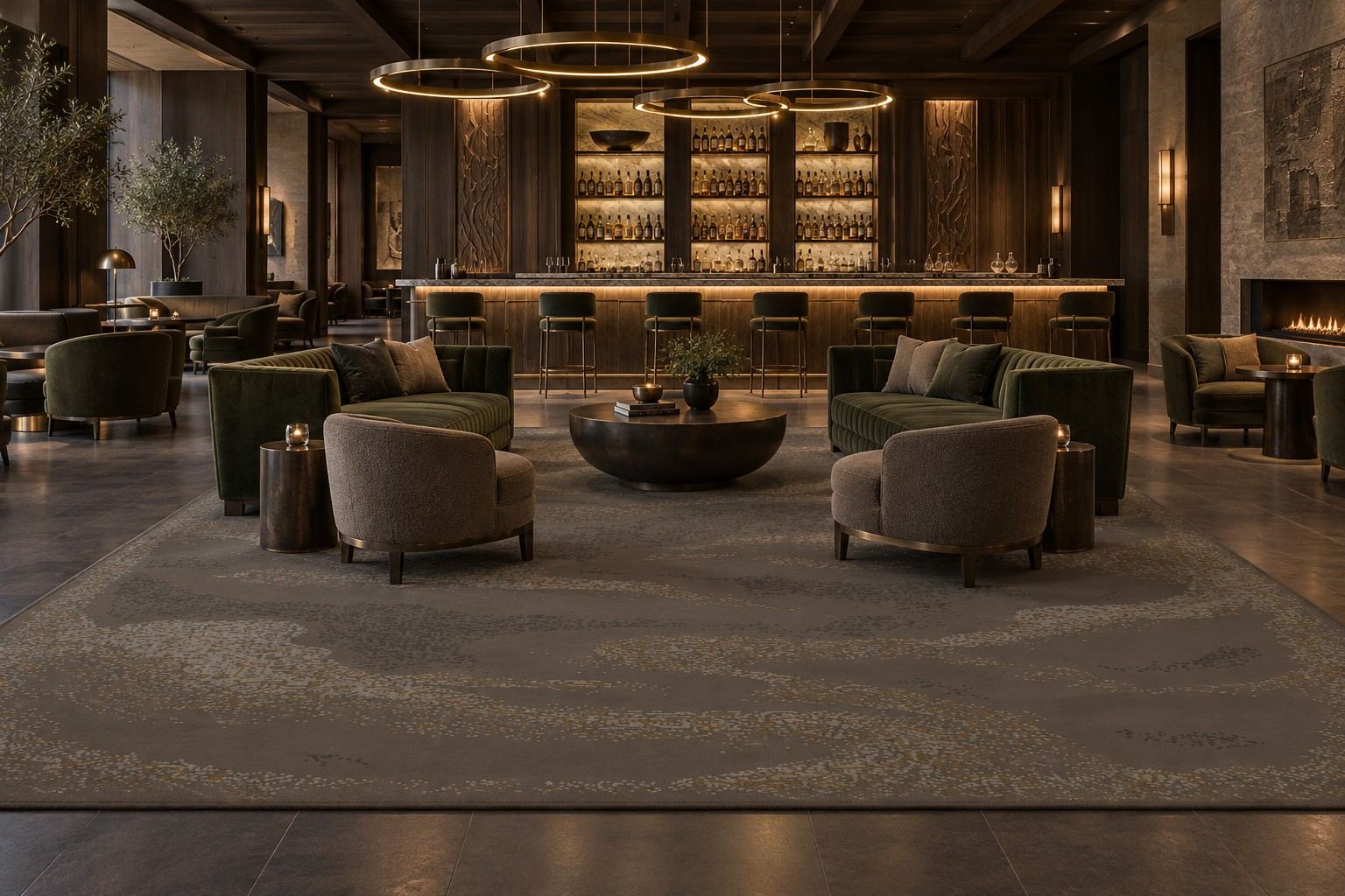 Agate rug by ligea in Onyx, lobby visualisation