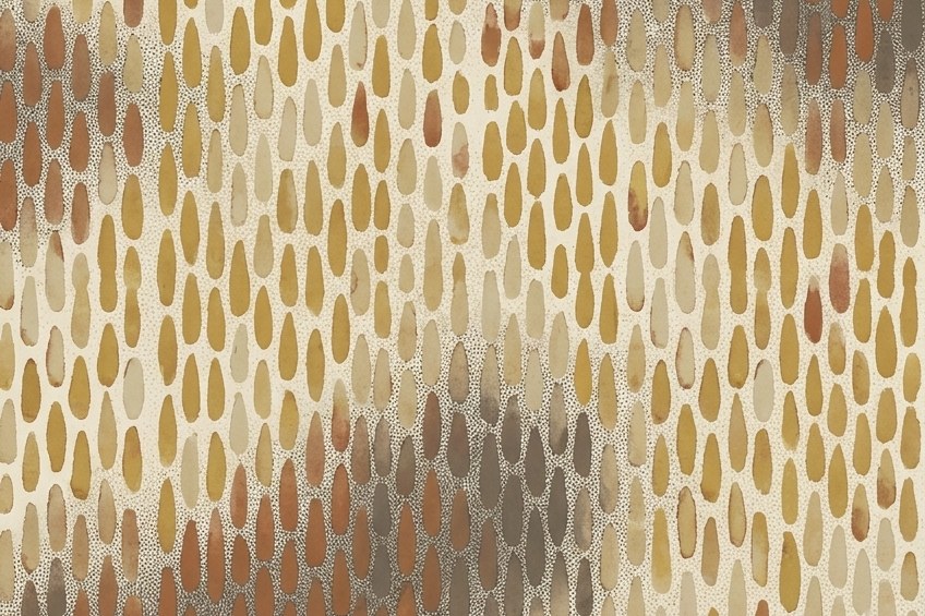 Painted brick, lime wash, cut paper, raw wool