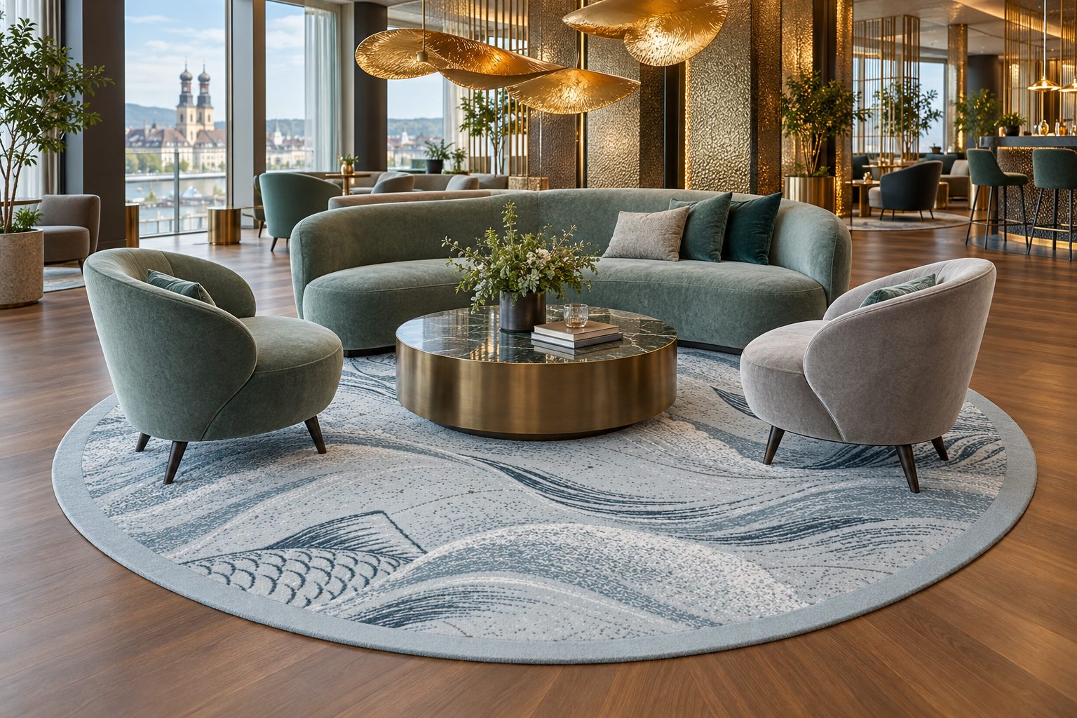Teppich Wave von ligea in Sky, Visualisierung Lobby