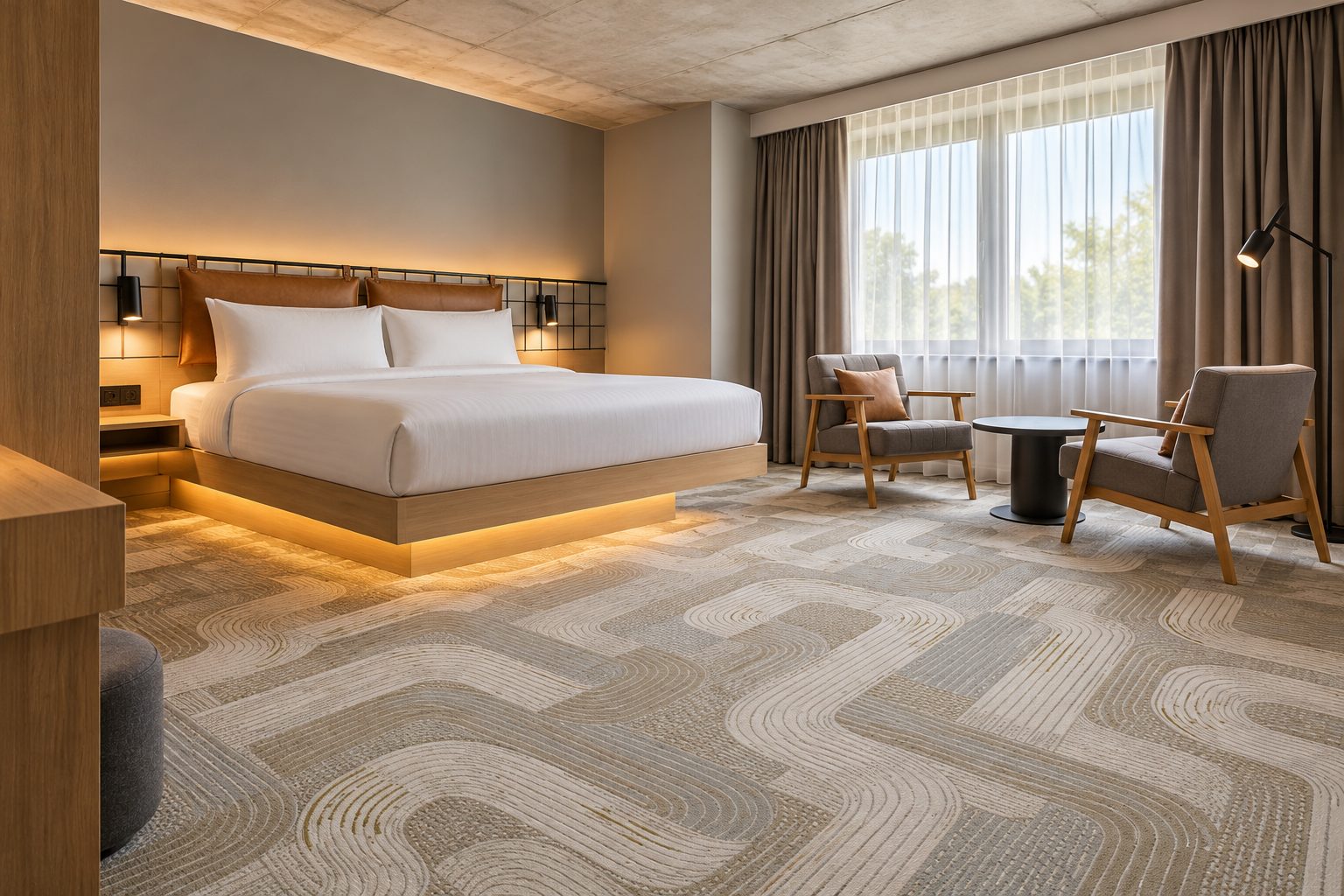 Teppich Groove von ligea in Slate, Visualisierung Guest room